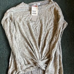 Grey knotted sweater